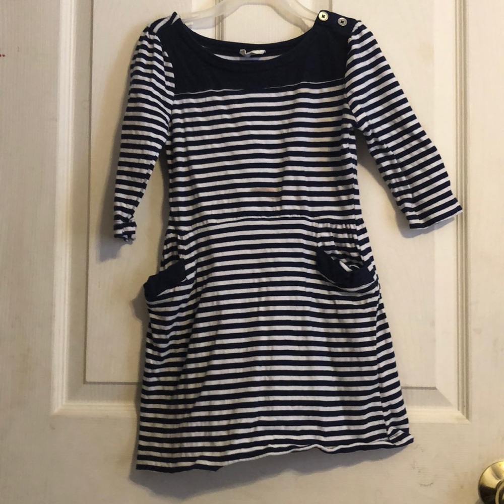 Crazy 8 Navy Blue Striped Play Dress w/Pockets